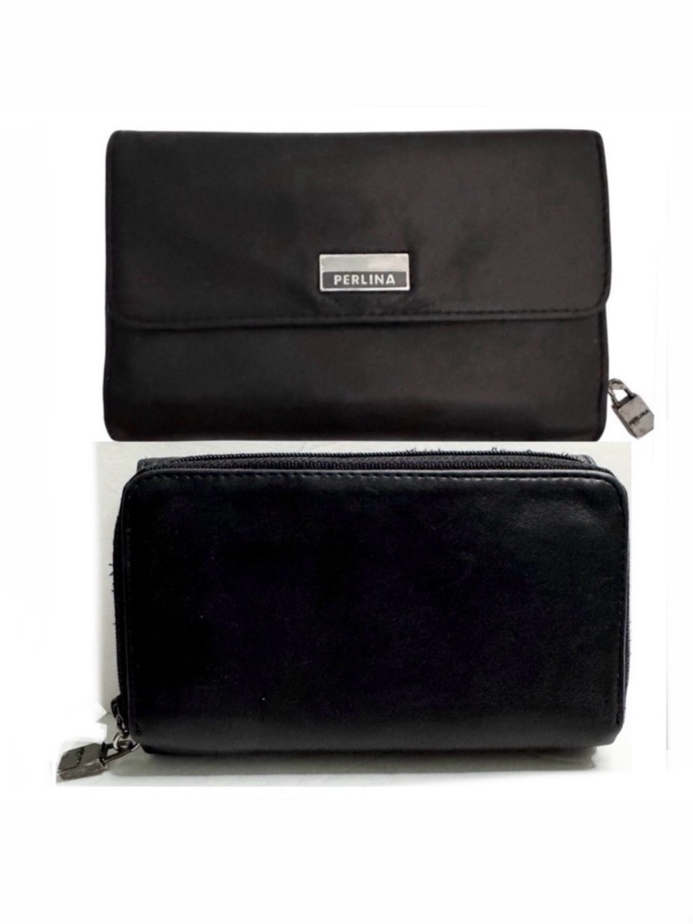 Perlina Black Leather Wallet